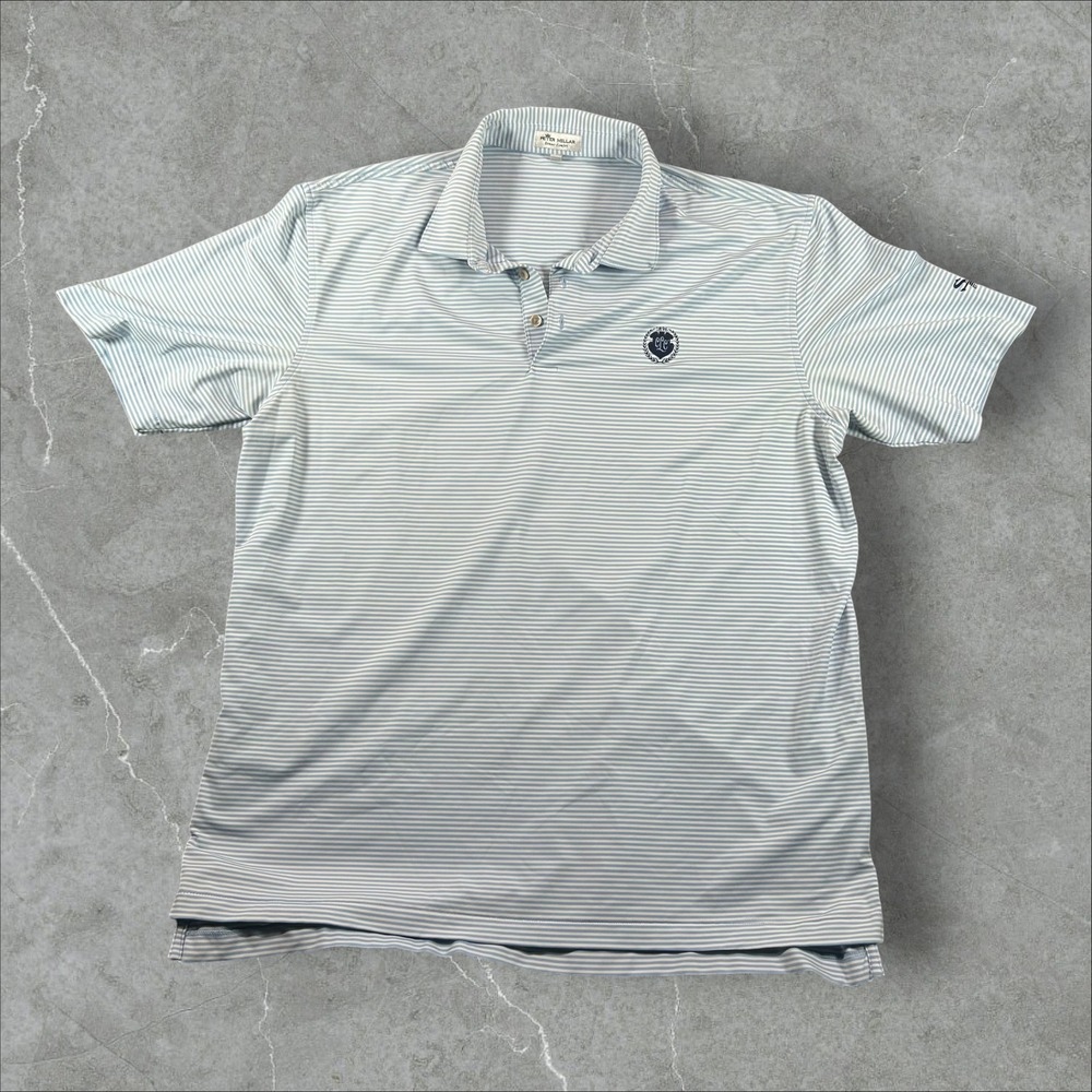 Peter Millar Polo Shirt Men XL Blue CLC Sailboat Summer Comfort Performance